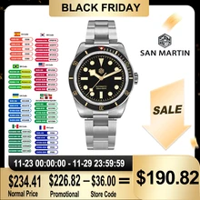 San Martin Upgraded V2 BB58 6200 Limited Edition Watch 120 Clicks Matte Bezel NH35 Automatic Mechanical Wristwatches Sapphire