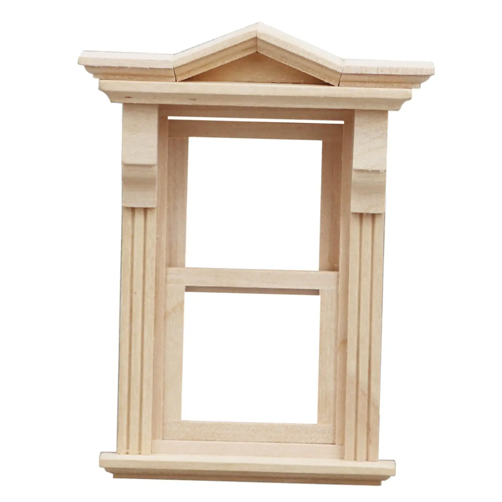 

1: 12 деревянная мебель для кукольного домика с деревянным окном «сделай сам», аксессуары для деревянного кукольного домика, миниатюрная сцена, фото реквизит