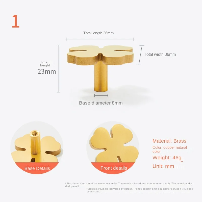 

Personalized and creative door handles, modern and simple high-end brass single hole drawer, shoe cabinet, cabinet door handle