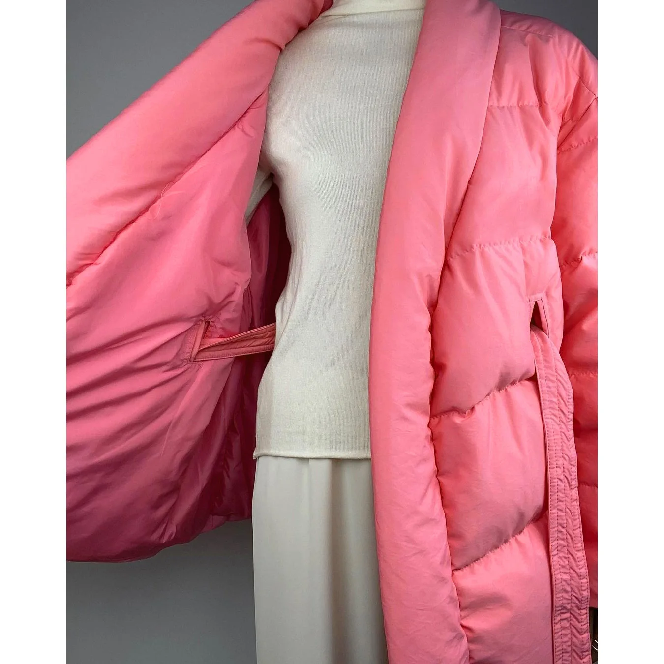 Parkas Women Fashion V-neck Waistband Straps Winter Jacket Female 2022 Thickened Warm Cold-proof Cotton Coats Long Pink Clothes