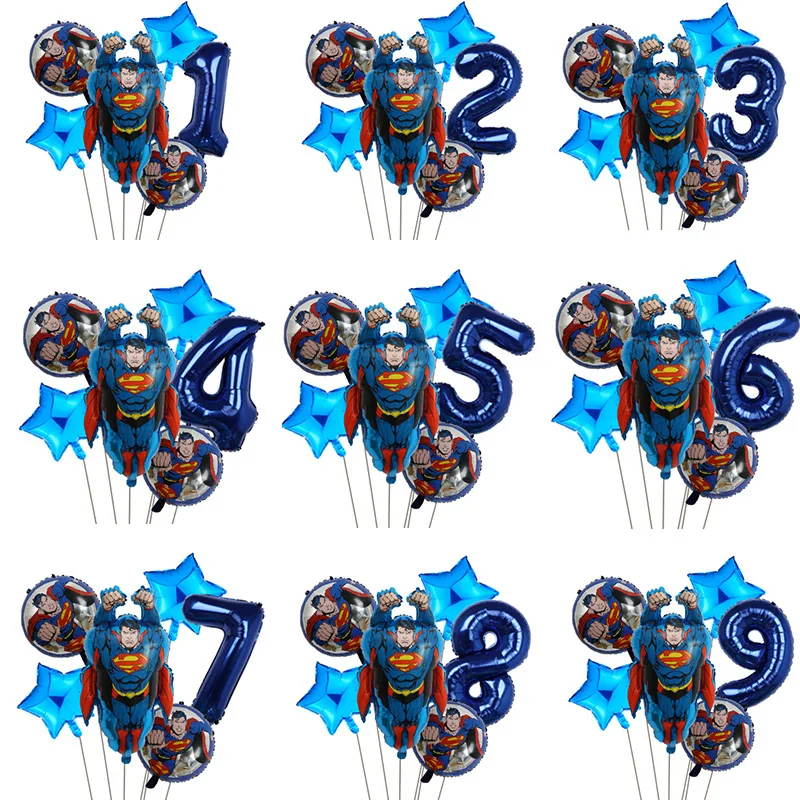 

Kids Party Supplies Marvel Themed Balloons Set Boys Girls Superman Birthday Party Decorations Digital Aluminum Film Balloons