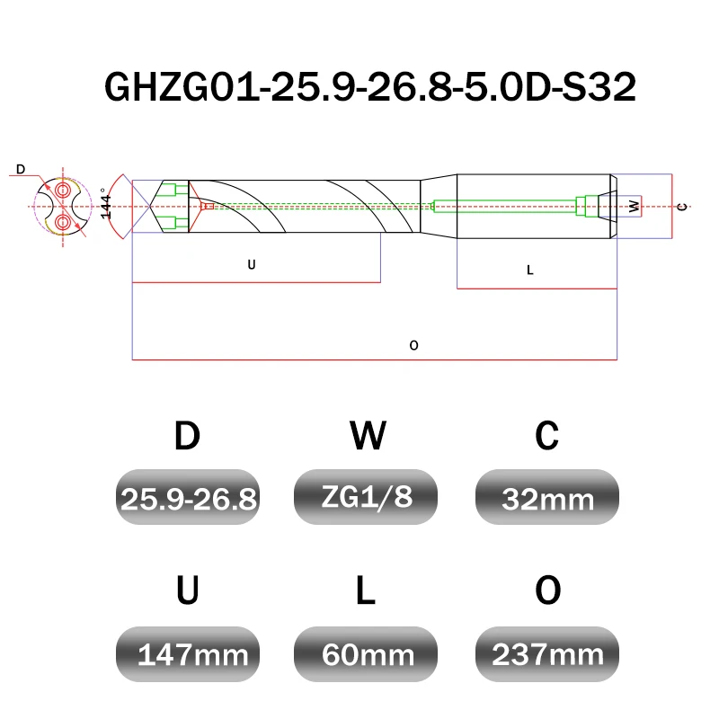 

Сверло со сменными наконечниками H13 1.5D 3D 5D для глубоких отверстий
