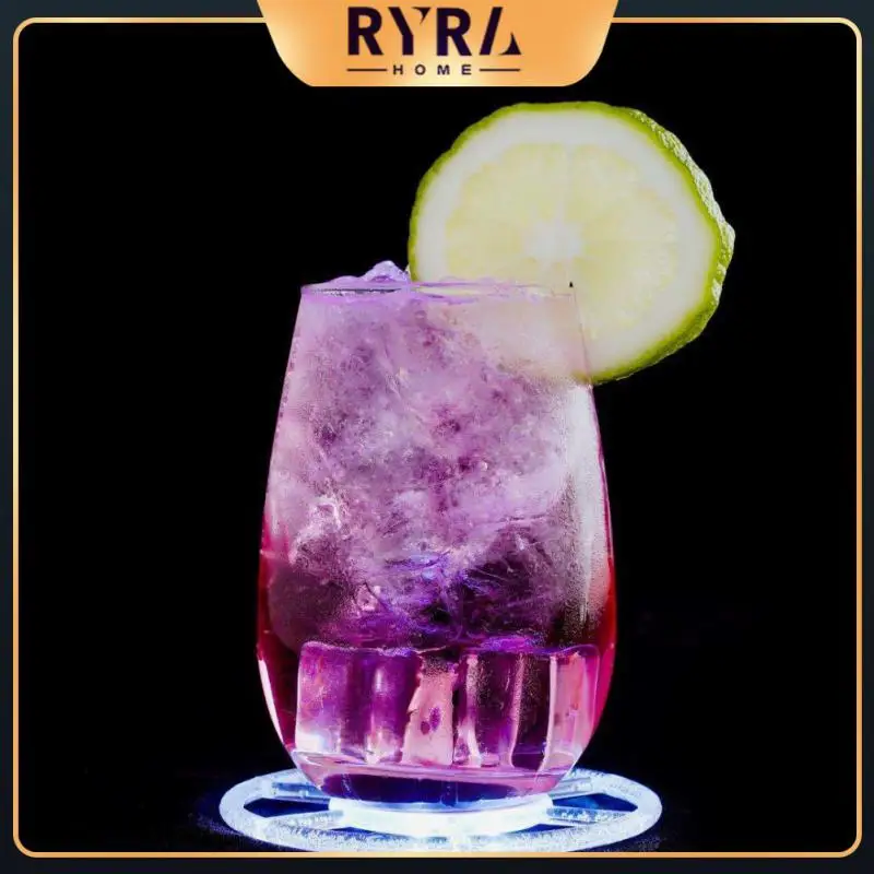 

Colorful Luminous Coaster Creative KTV Bar Acrylic Crystal Ultra Thin LED Light Coaster Gravity Induction Drinkware Coaster