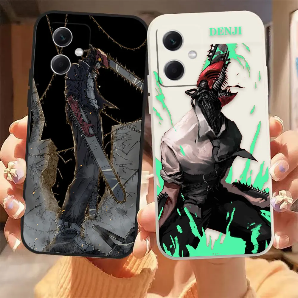 

Japanese Anime Chainsaw Man Case For Redmi Note 12 11 11T 11R 11S 10 9T 8 7 7S PRO PLUS 4G 5G Colour Liquid Case Funda Shell