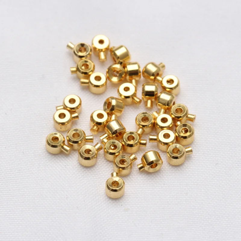 20pcs Brass Crimp Beads DIY Jewelry Accessories Positioning End Tip Clasp Crimp Beads Connector For Bracelet Necklace Handmade