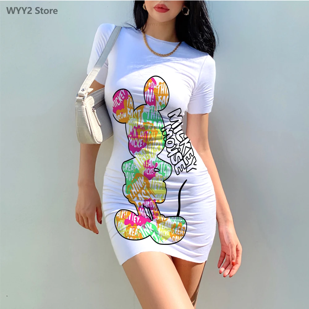 

Joint Disney cartoon print sexy tight dress summer Harajuku fashion street bag hip beach party high street dress new