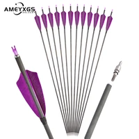 612pcs 35 sp400 archery carbon arrow id 6 2mm mix carbon shaft s pin nock for compound recurve bow and arrow hunting shooting