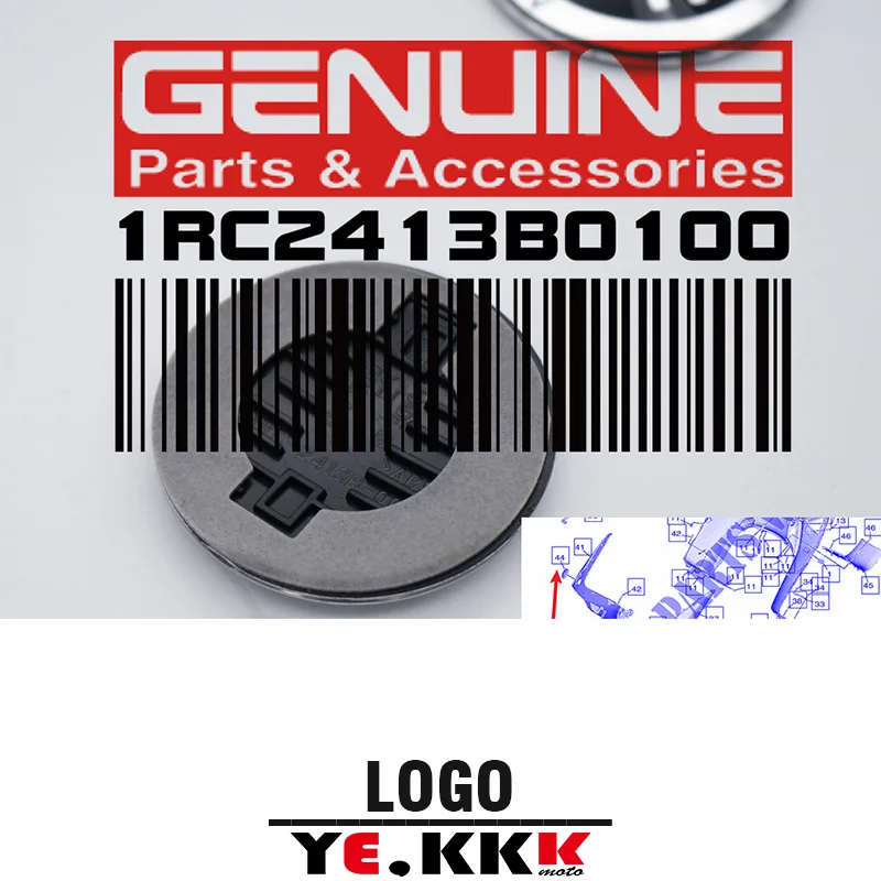 

For YAMAHA TMAX530 TMAX-530 17 18 19 20 21 22 Logo Sticker Decal Three-dimensional Logo Badge 1RC2413B0100 Silver