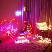 custom led neon sign handmade personalised neon sign light wedding birthday party bar store logo waterproof light drop shipping