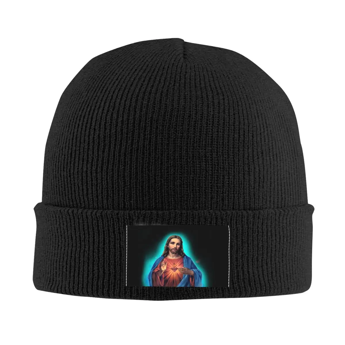 

Шапочки с Иисусом Христа облегающие шапки модная зимняя теплая женская мужская вязаная шапка для взрослых унисекс религия шапка с святым с...