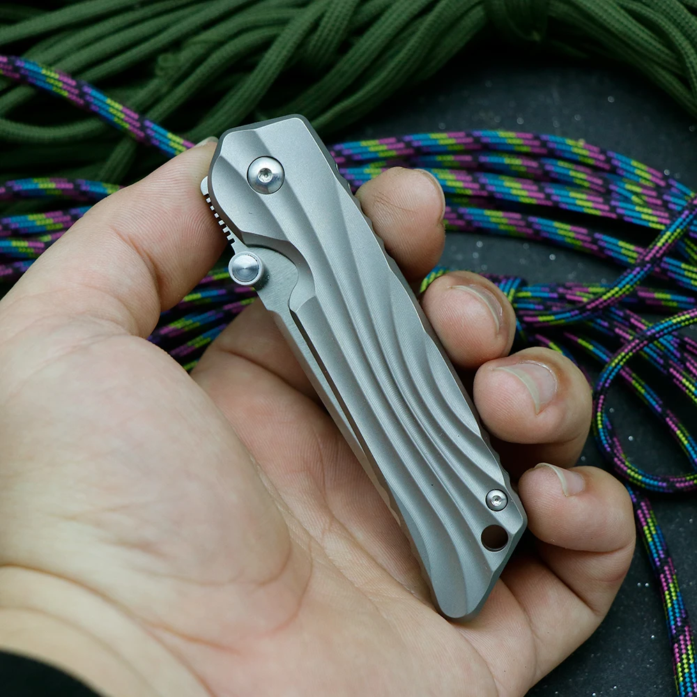 JUMCSONG Новый AUS-10 стальной титановый сплав с ручкой для рыбалки кемпинга