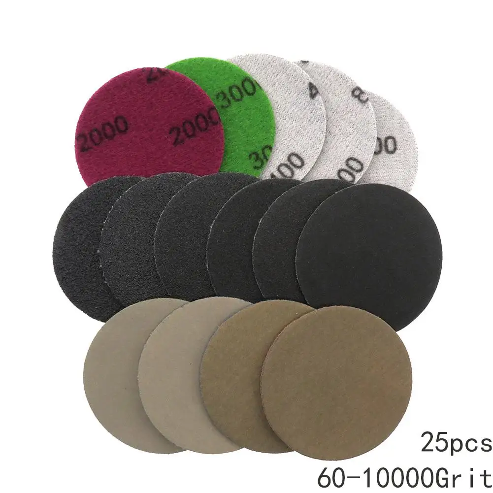 

25pcs 50mm 2Inch Sanding Discs Sandpaper Pad Abrasive Tools Hook Loop 60-10000 Grit Sanding Papers Rotary Tool Accessories