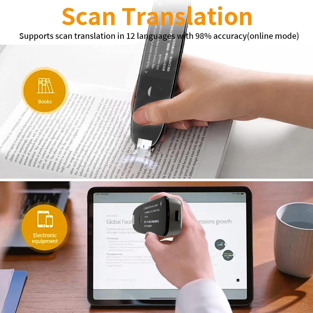 Scan Reader Pen X2/X3 Translatorand Reading Pen for Dyslexia Autism Smart Voice Scan Translator Pen 112 languages translation images - 6