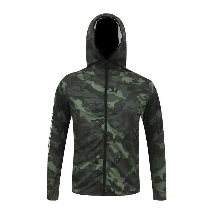 2024 Hiking Sports Jersey Hooded Men's Outdoor Sublimation Printing Breathable Long Sleeve Fishing Anti-UV UPF 50+ Clothes