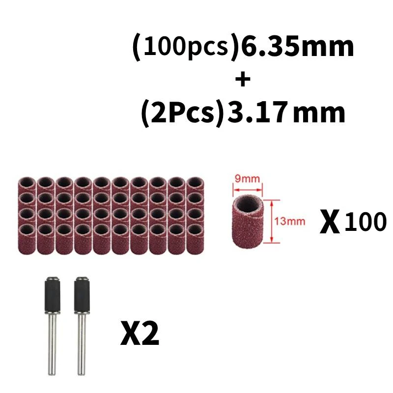 

Набор шлифовальных барабанов из оксида алюминия, 102 шт.