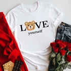 Женская футболка с коротким рукавом и принтом медведя