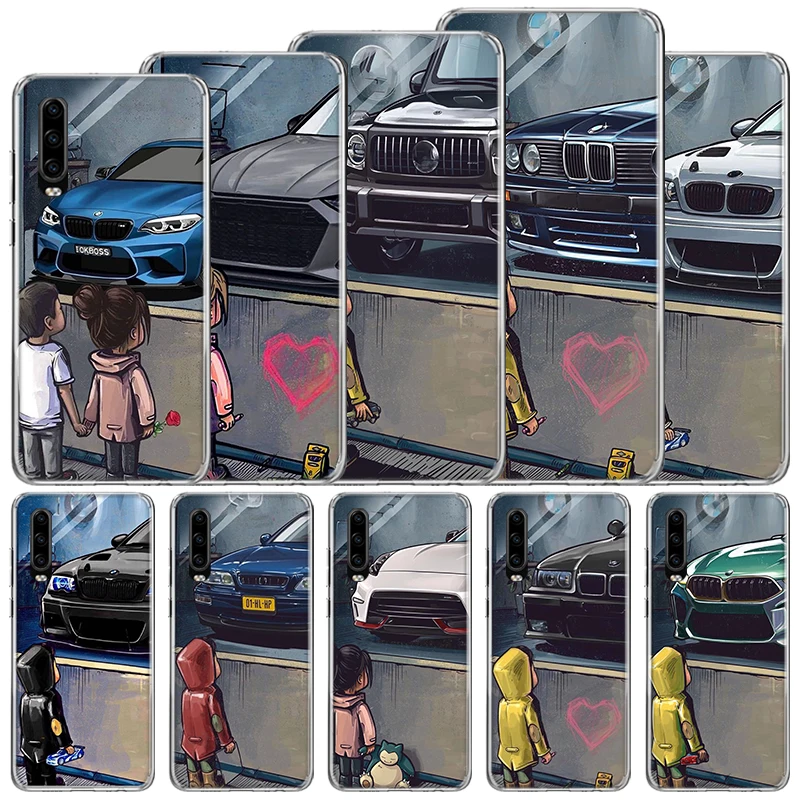 Boy See Sports Car Jdm Drift Soft Case For Huawei P30 Lite P40 P20 P10 P50 Pro Phone Cover Mate 20 30 40 10 P30Lite Shell Funda