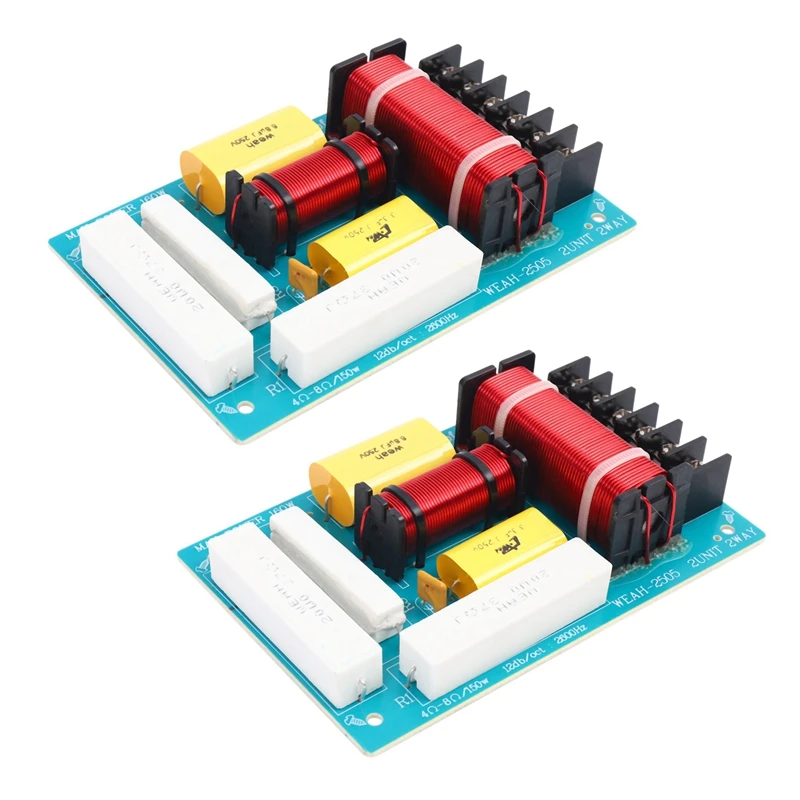 

2X 200W Speaker Crossover 2 Way High-Low 8 Ohm Frequency Divider For 10 Inch Speaker
