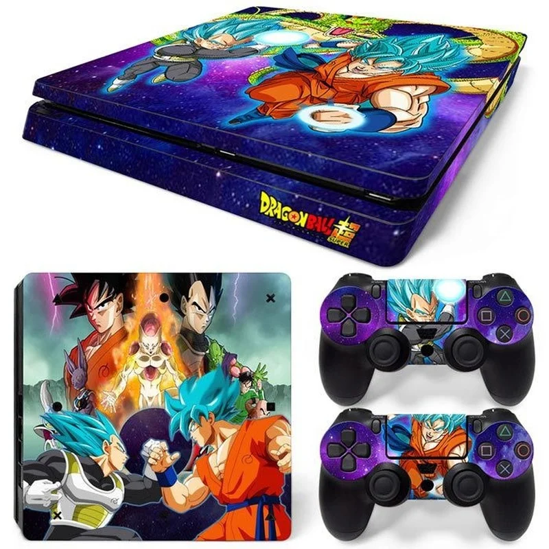 Наклейки на игровую консоль Dragon Ball Son Goku, стикеры на все тело для SONY PS4 Slim, модные Мультяшные наклейки для PlayStation 4 Slim, аксессуары