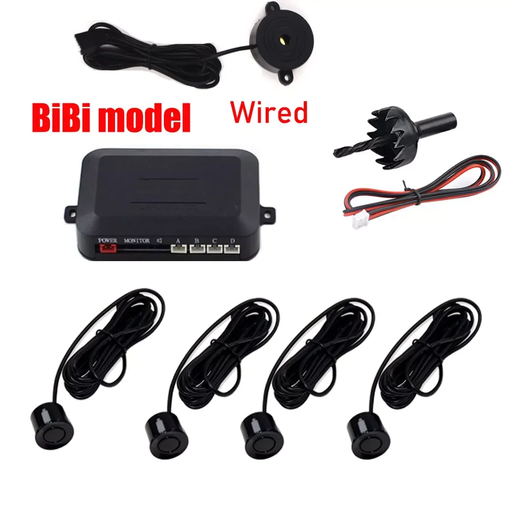 

Car Parking Sensor Kit Buzzer 22mm Reverse Backup Radar Sound Alert Indicator Probe System 12V for BMW E39 Focus 2 Opel