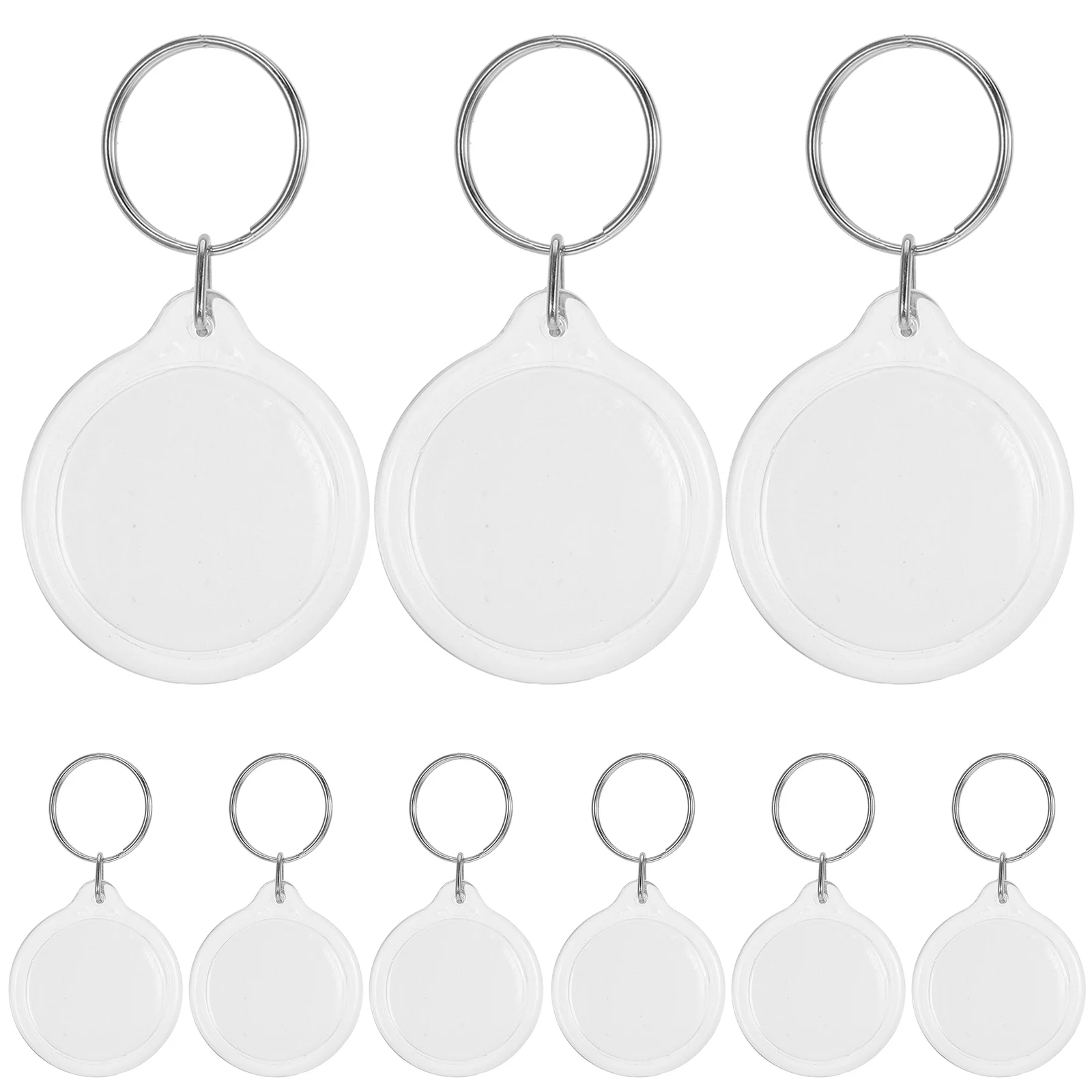 100 шт. прозрачная пустая вставка фоторамка брелок-брелок кольцо держатель DIY