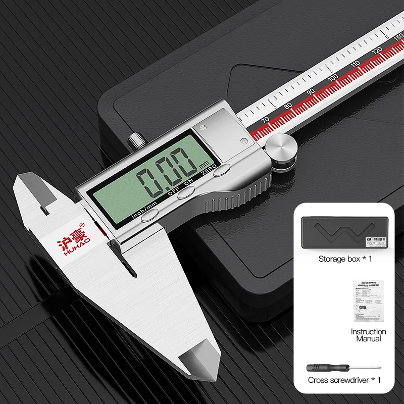 

Цифровой штангенциркуль из нержавеющей стали с большим ЖК-экраном 150 мм 200 мм 300 мм Высокоточный инструмент промышленного класса