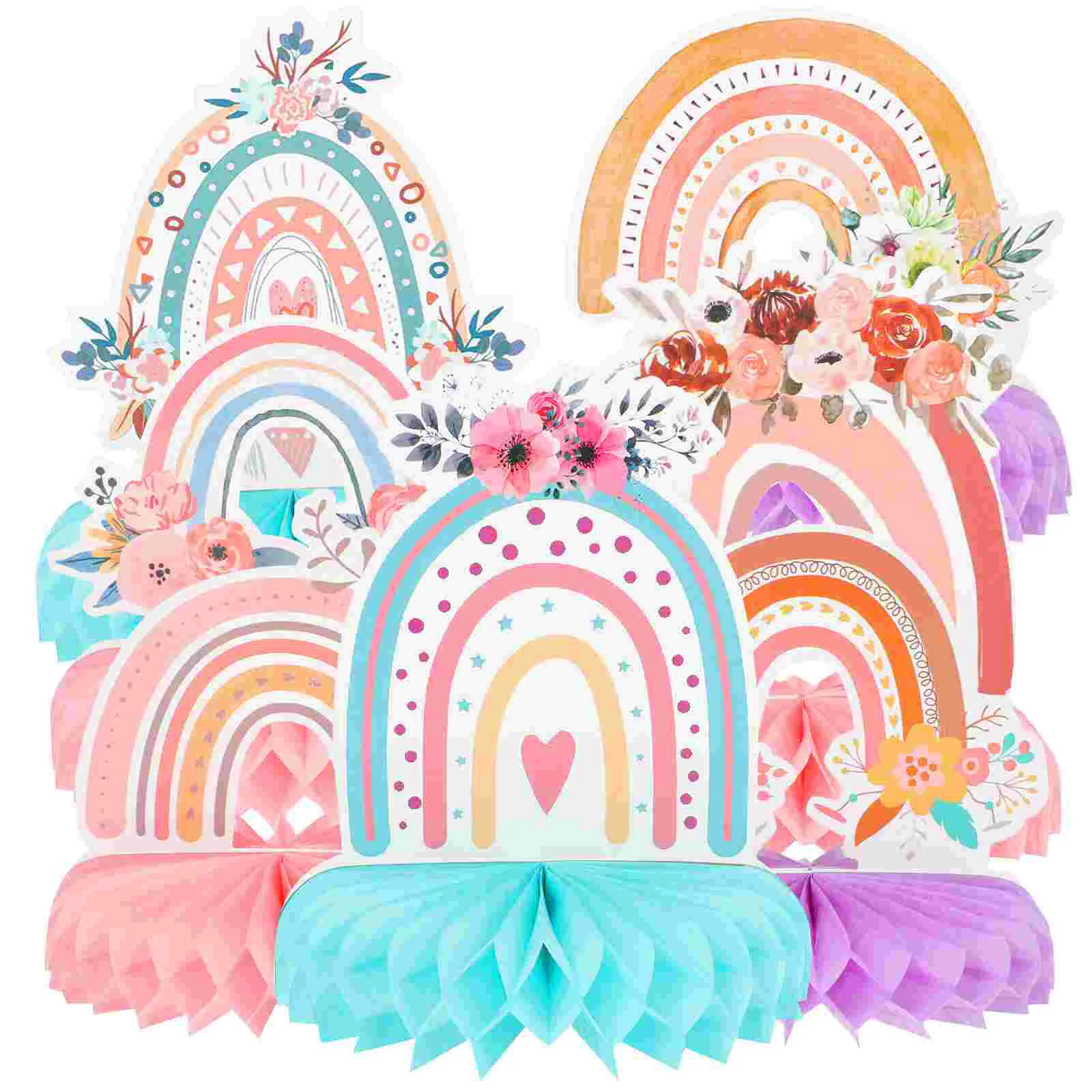 

Party Honeycomb Decor Rainbow Centerpiece Birthday Bohemia Decoration Adornmentstable Tabletop