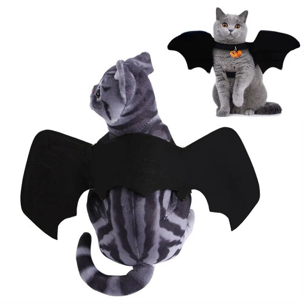 Модные костюмы для кошек и собак крылья летучая мышь искусственное крыло платье