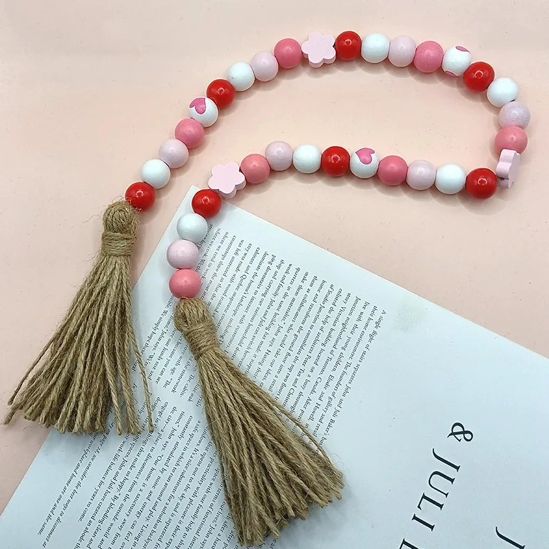 Бусины с кисточками в форме красного сердца для самостоятельного изготовления