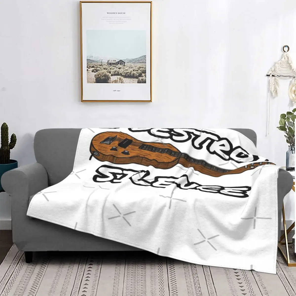 

I Destroy Silence Lap Steel 1 manta, colcha de cama a cuadros, ropa de cama mullida a cuadros, manta doble ponderada