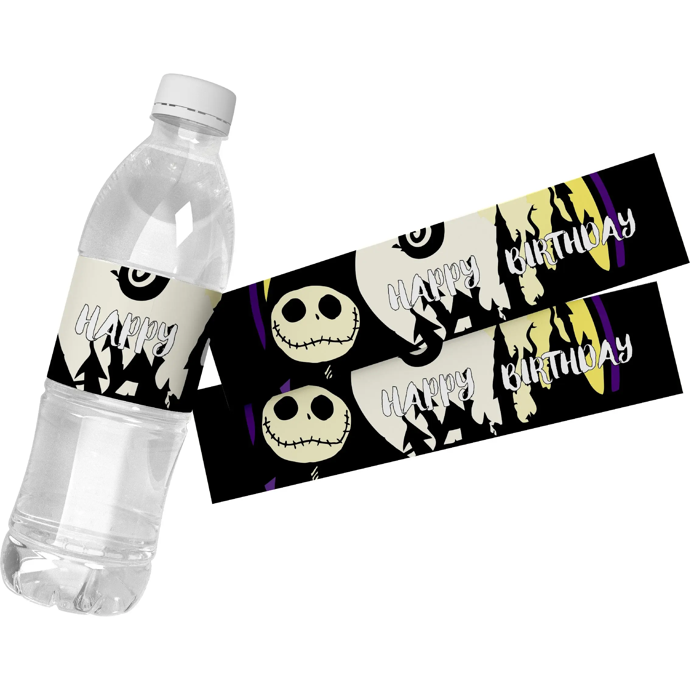 Наклейки на бутылки с водой Кошмар перед Рождеством 6 шт.