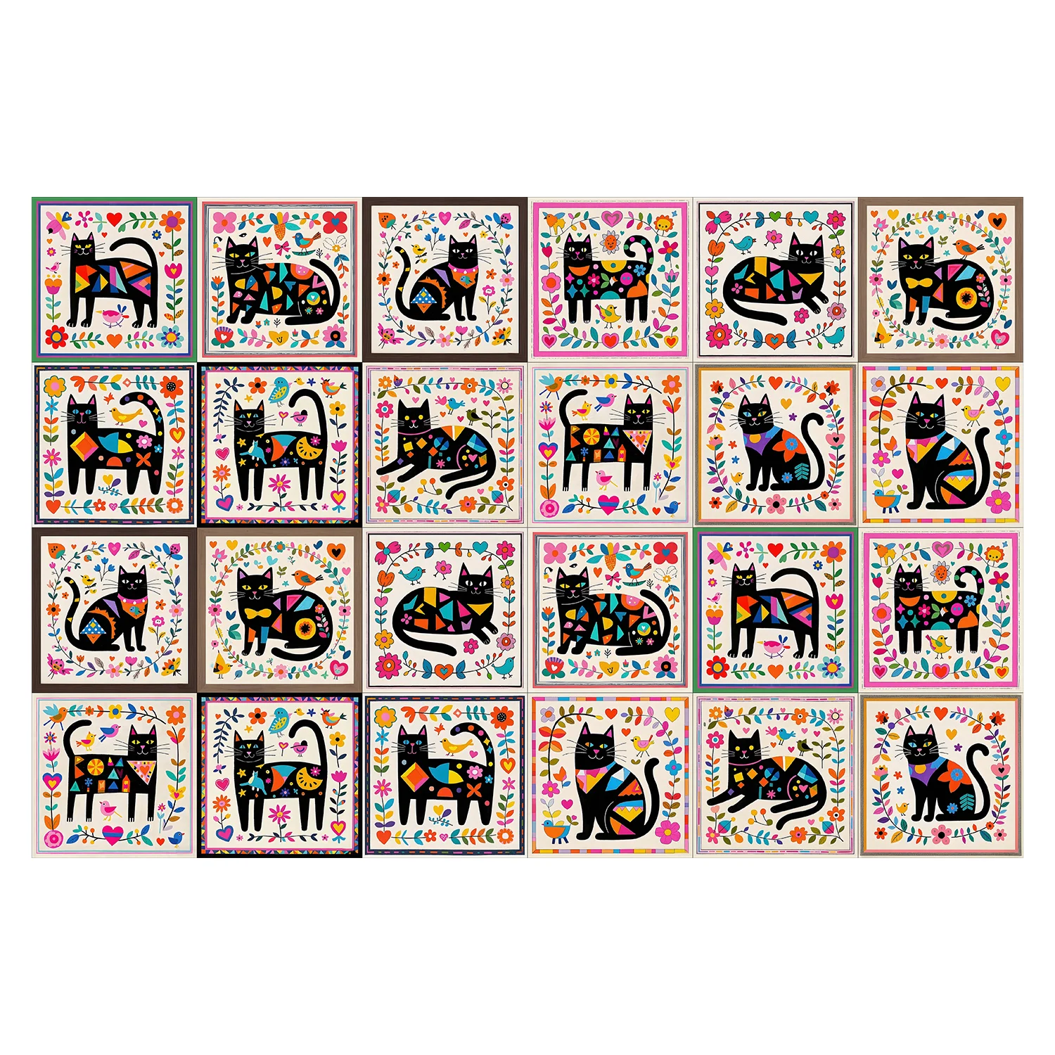 

Набор из 24 штук наклеек на стену Alwayspon, цветочный дизайн