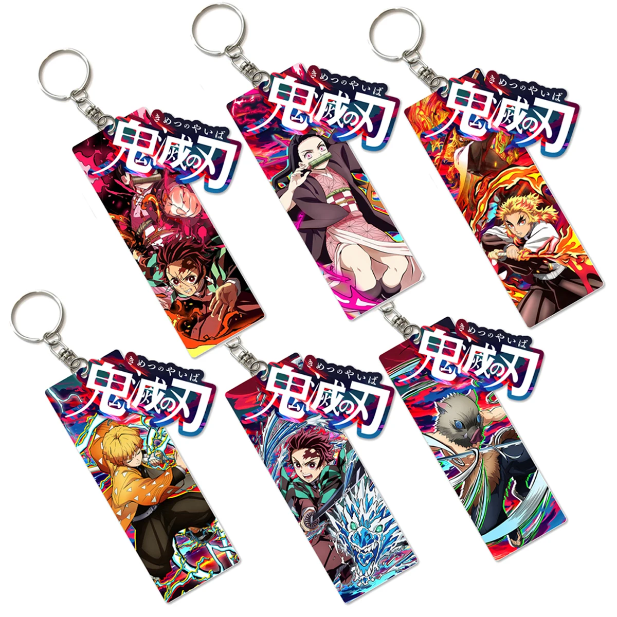 

YQ1523 Demon Slayer Anime Keychain Acrylic Pendant Key Chain For Bags Cars Motorcycles Key Ring Holder Jewelry Accessories