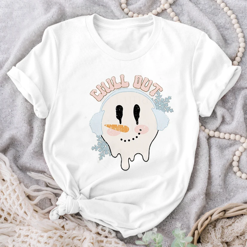 

Funny Women's T-shirt Christmas Series T-shirt Christmas Cartoon Funny Casual Cartoon Pattern Short Sleeve Shirt Unisex T-shirt.