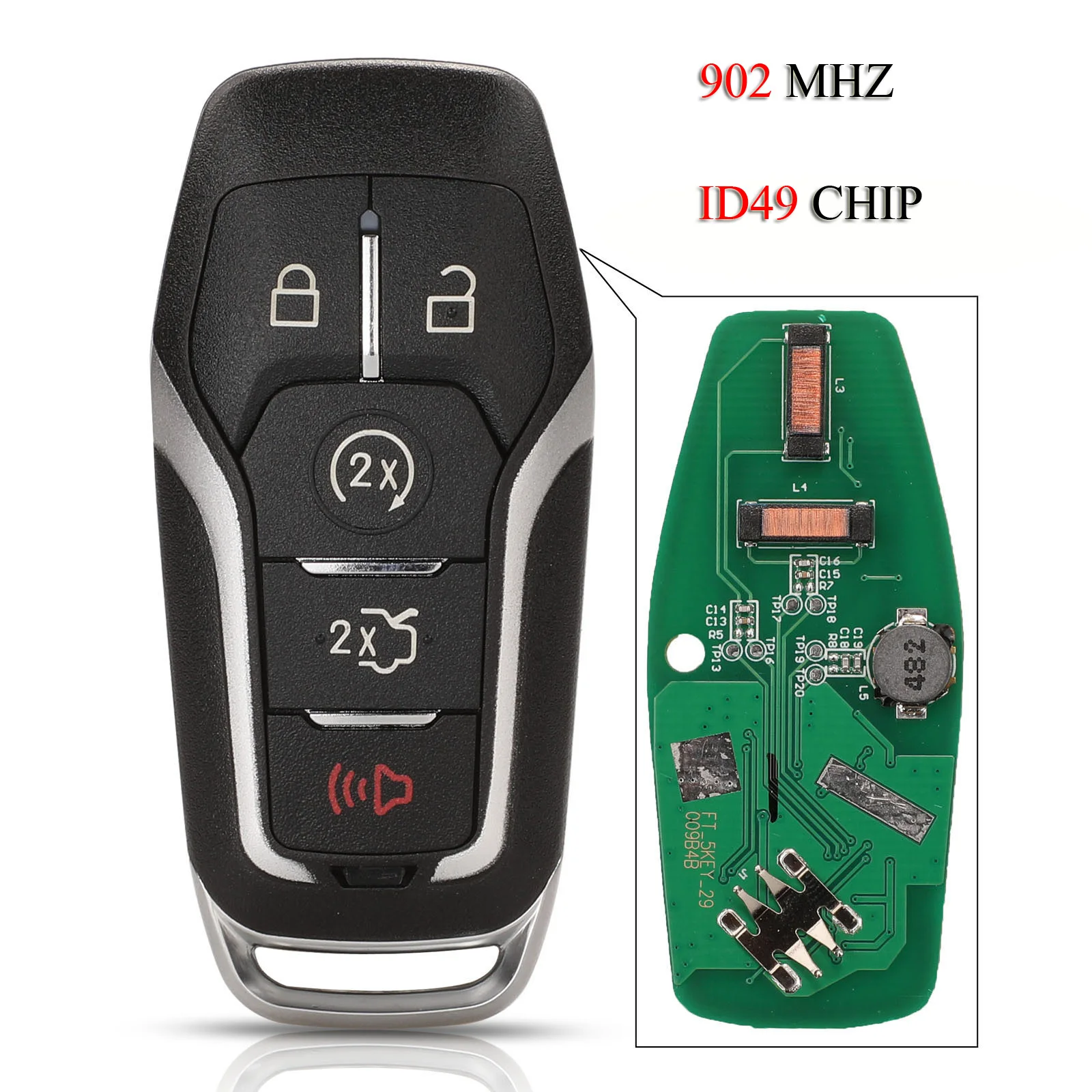 

Умный Автомобильный Дистанционный Ключ Jingyuqin Для Ford Mustang Edge Explorer Fusion Mondeo Kuka 3/4/5 Кнопок 433/434/868/9...