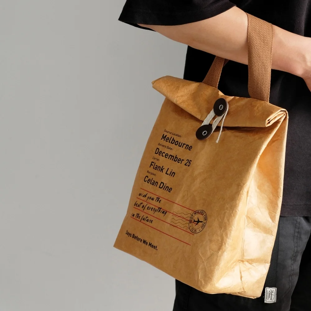 Casual Dupont Paper In N Out Bag Lunch Bag Designer Handbags High Quality Waterproof Keep Warm Bento Bags for Women Kraft Tote