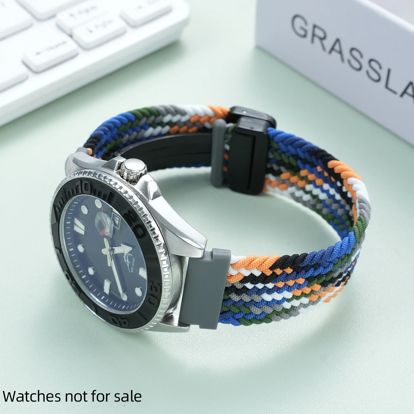 Фото 22-мм эластичный плетеный нейлоновый ремешок для часов Casio MTPVD01 MTP-1374 1375 MDV-106 MDV107 EFS-S510 EFV-540, сменный ремешок для дайверских часов №3