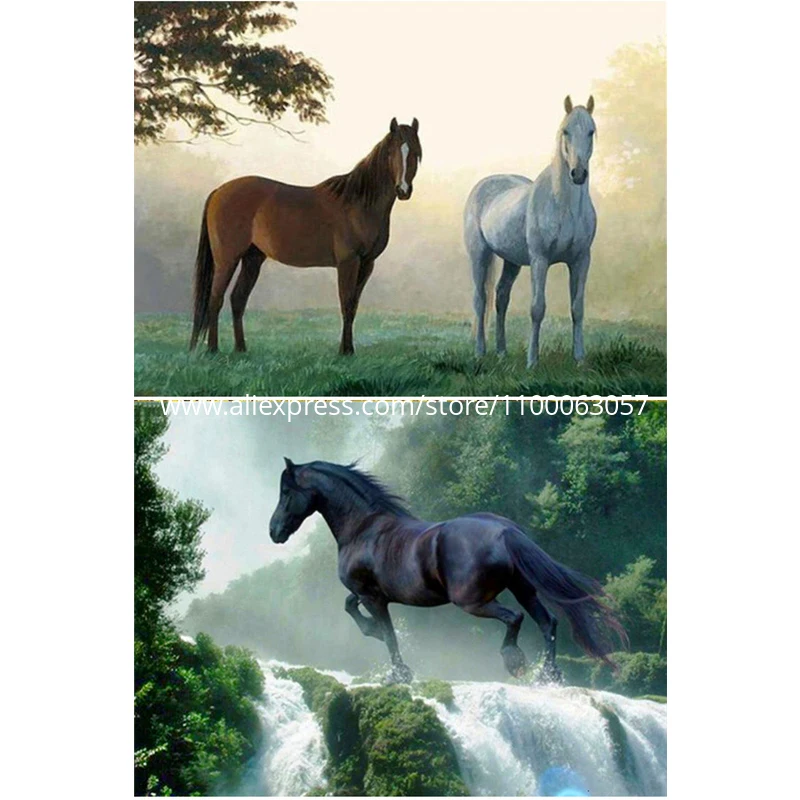 

ROAMILY, алмазная живопись с лошадью, животные, 5D Вышивка крестиком, алмазная вышивка, лошади, мозаичная распродажа, дешево на холсте