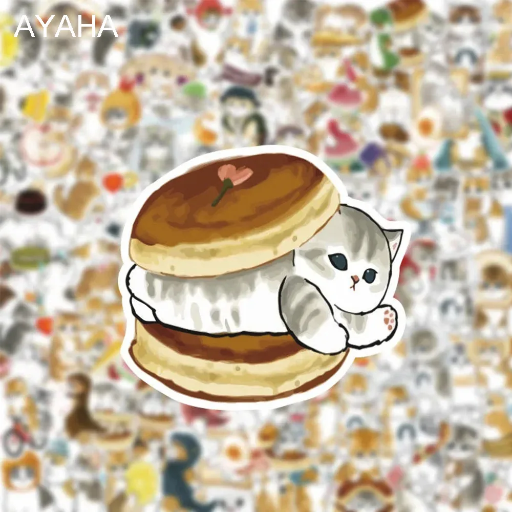 

10/30/50/115 шт., кавайные наклейки с изображением кота, мультяшная наклейка, сделай сам, ноутбук, стационарная гитара, водостойкая милая наклейка...