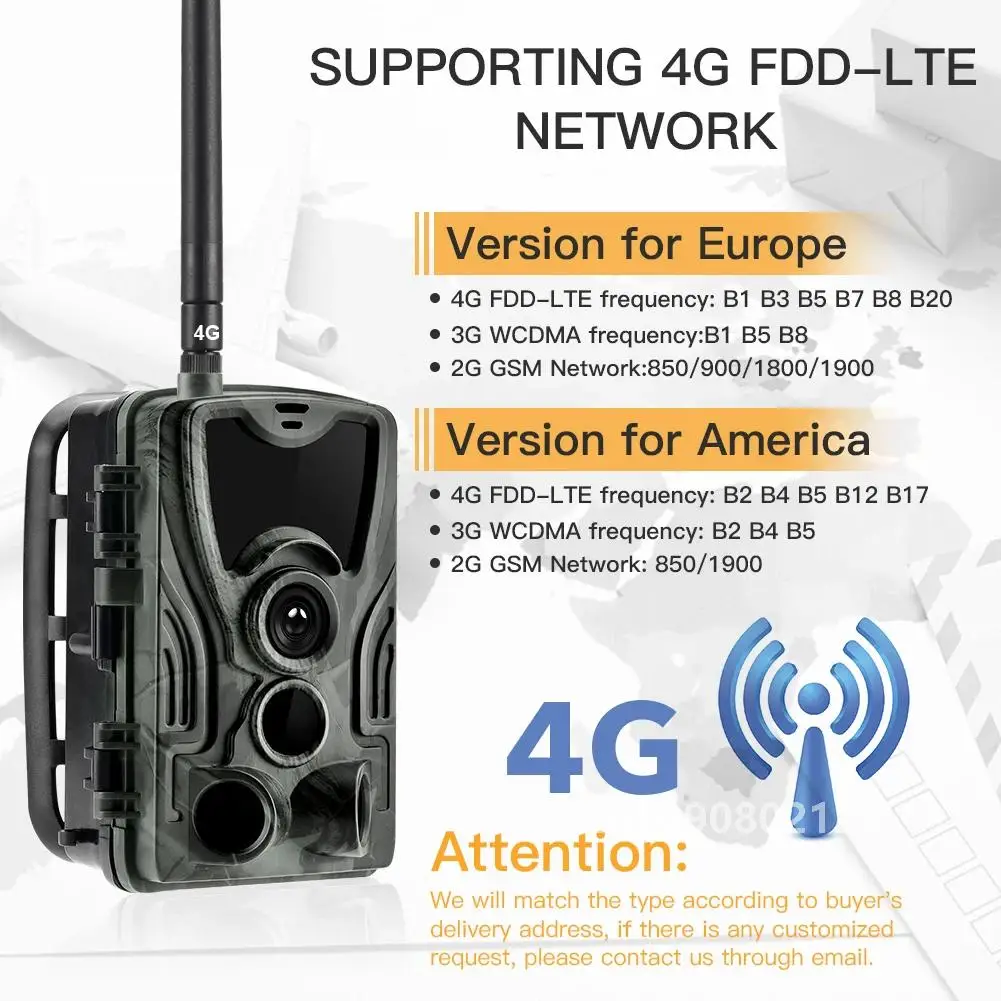 Бесплатное приложение Облачное обслуживание 4G Камера следа 4K 30MP Прямая