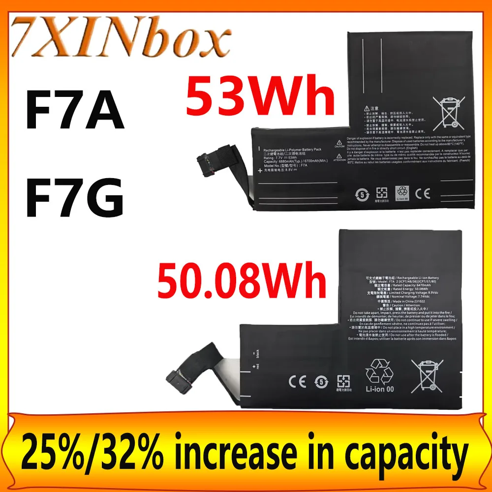 Фото Аккумулятор 7XINbox F7A F7G повышенной емкости 40.04 Вт·ч, 53 Вт·ч, 50.08 Вт·ч для Steam Deck, LCD OLED контроллеров и портативных игровых приставок с бесплатными инструментами №1