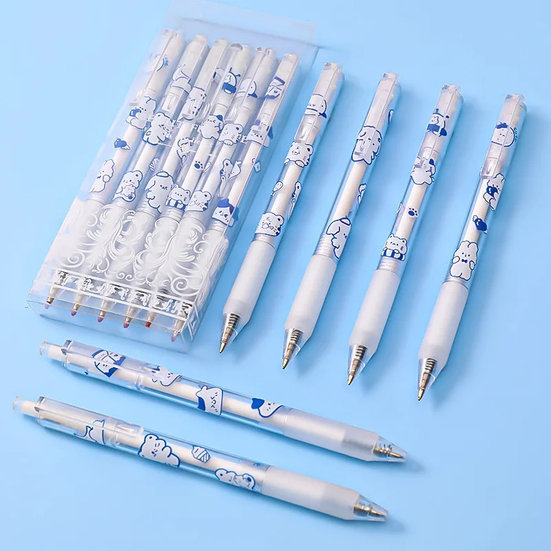 

1 Pcs Blue Press Gel Pen Signature Pen Student Press Type Bullet Good-looking Exam Black Ink Pen