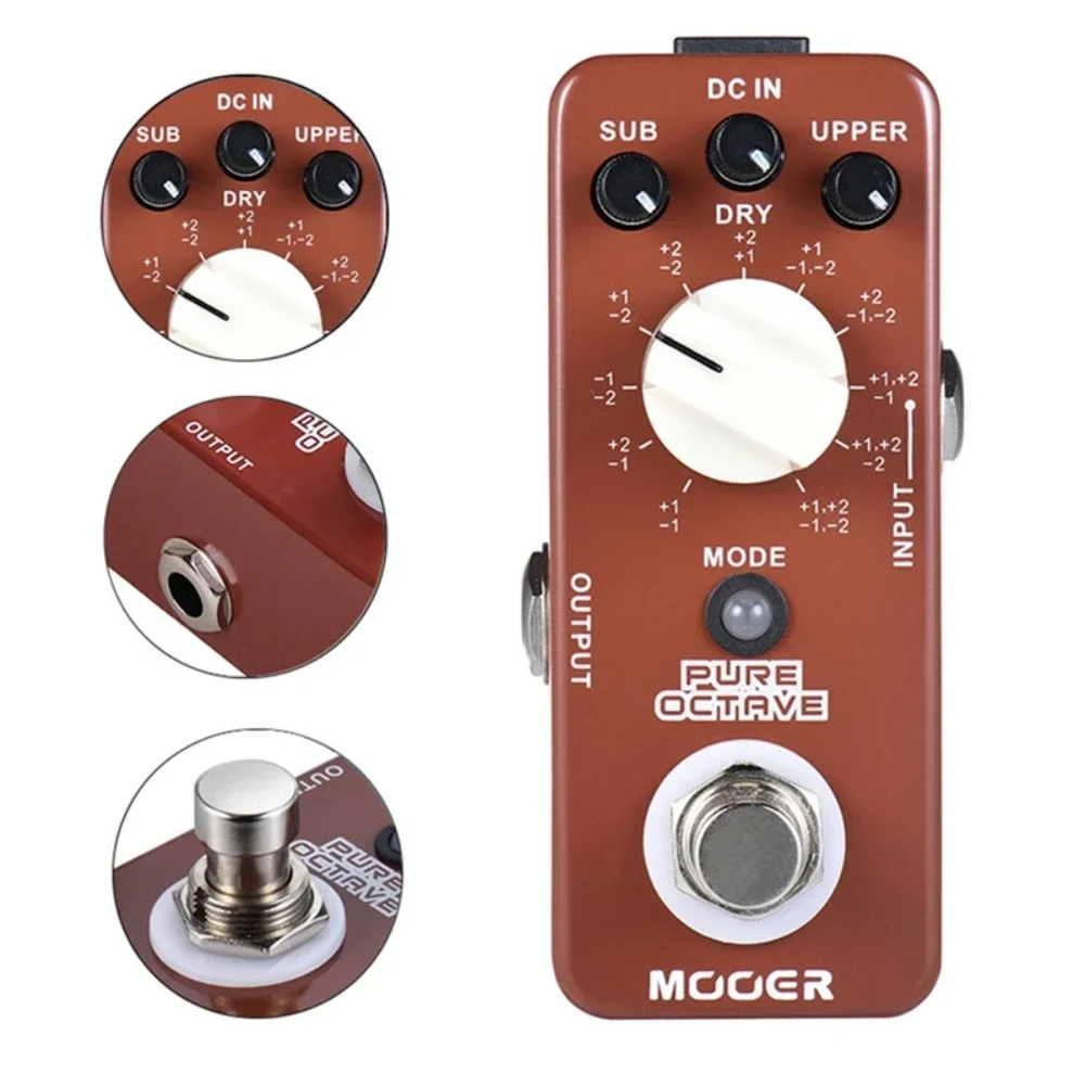 Mooer MOC1 Pure Octave 11 октавные режимы True Bypass цельнометаллический корпус аксессуары для