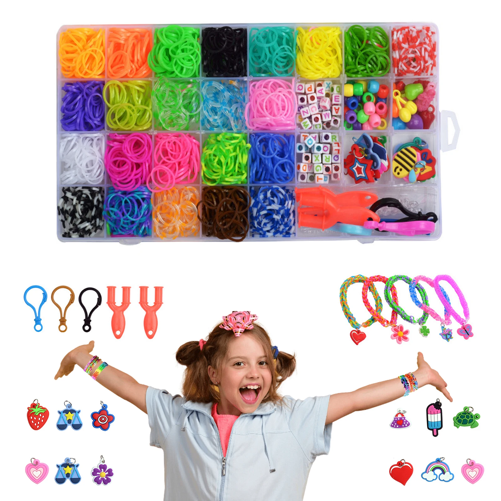 

Набор для изготовления браслетов ткацкого станка набор лент ткацкого станка с портативным переносным чехлом Резиновая лента Набор браслет...