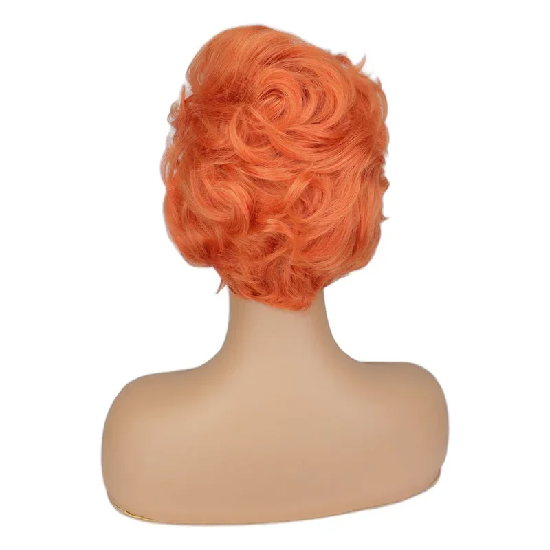 FC6Короткие вьющиеся оранжевые парики Безумный Шляпник Оранжевый Хэллоуин