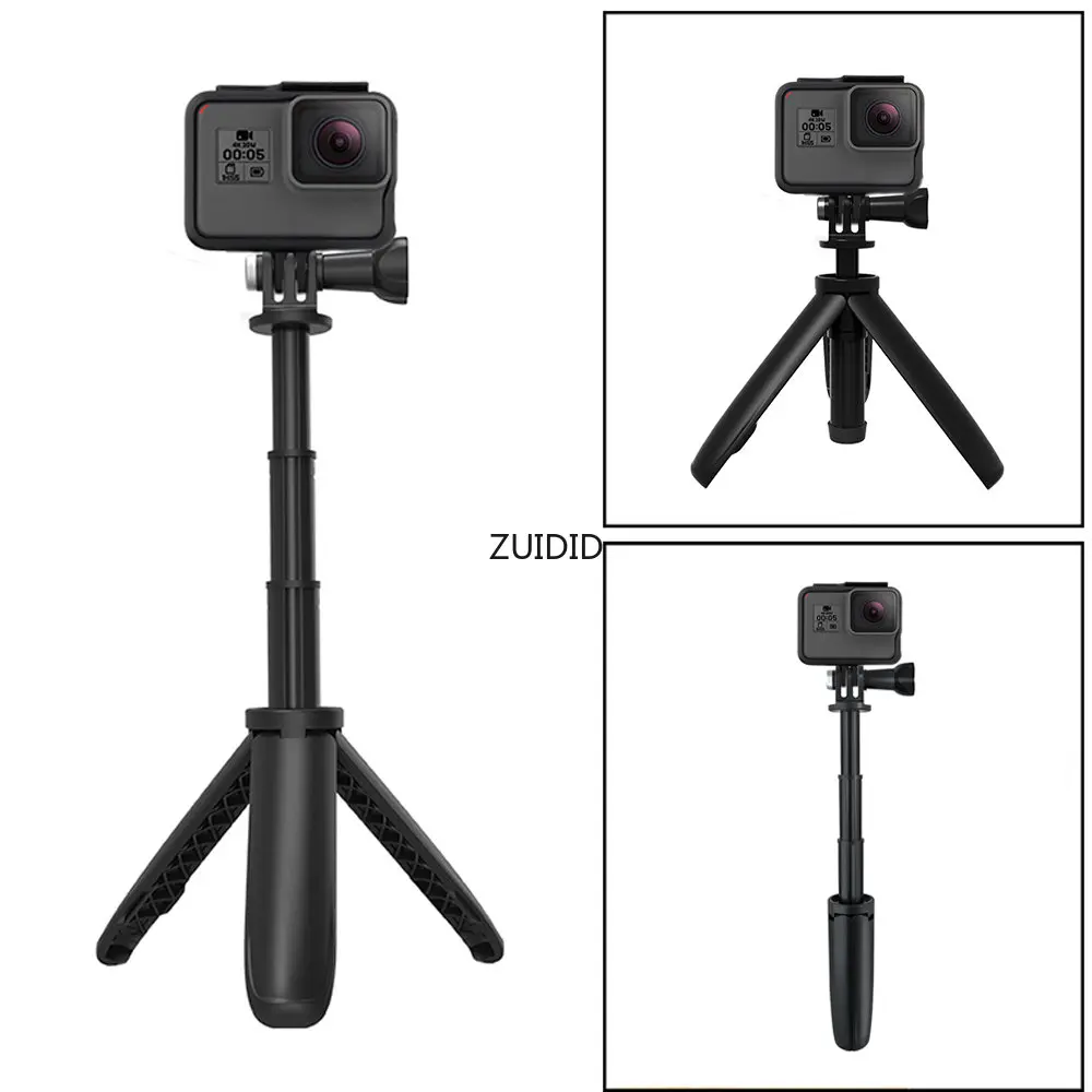 Extendable Handheld Selfie Stick Mini Tripod Portable Monopod for Go Pro Hero 11 10 9 8 7 6 SJCAM DJI insta360 Action 3 2 Camera