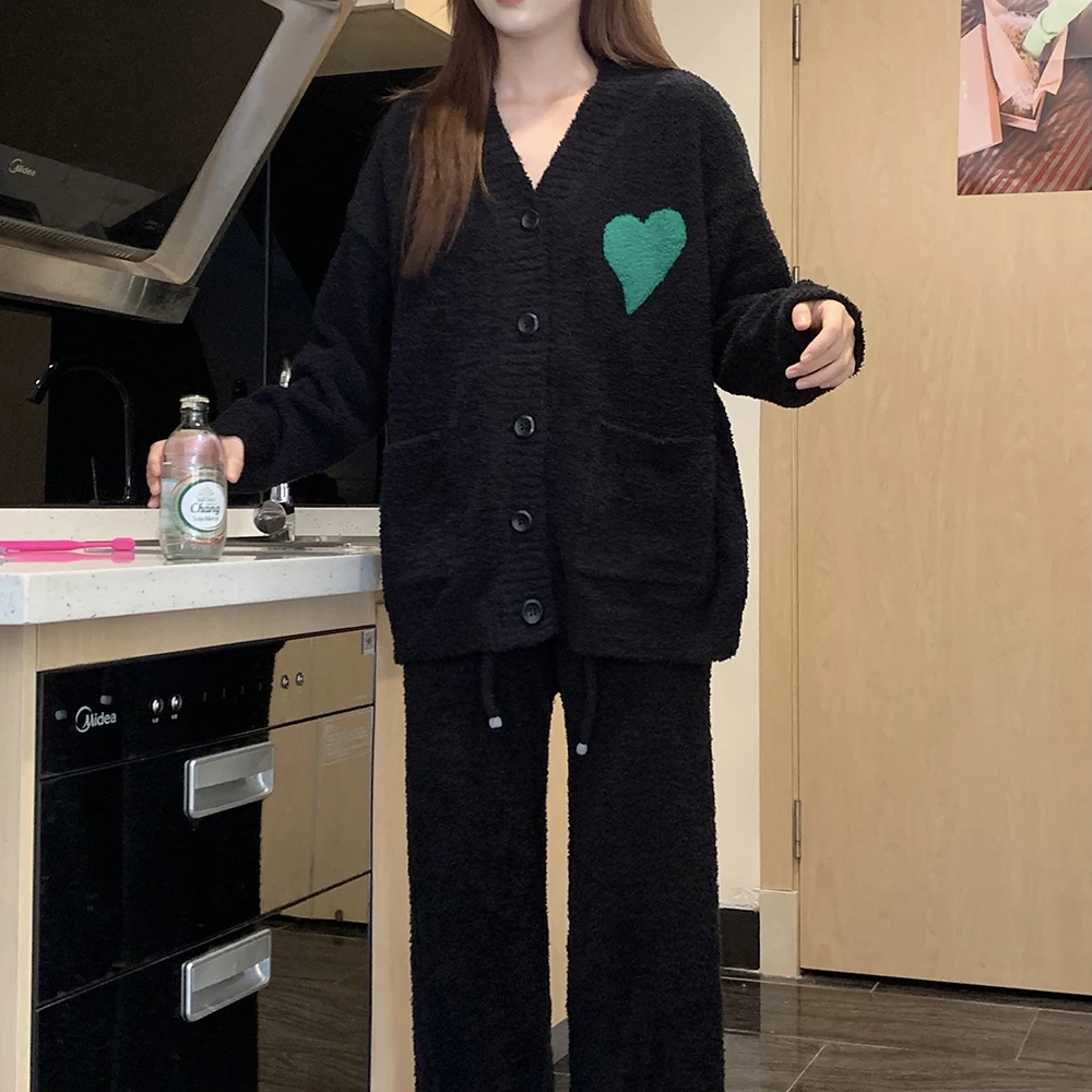 2024 высококачественный женский пижамный комплект полубархатная зимняя одежда