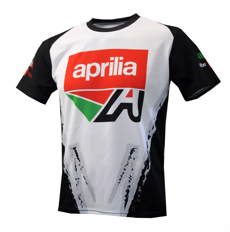 

New Summer Black Motorcycle Men's Jersey Quick Dry Moto GP Racing For Aprilia Team Shirt Motocross ATV Motobike T-shirt