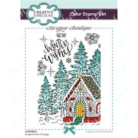 new 2022 gingerbread cottage winter wishes clear stamps scrapbooking paper craft supplies diy make photo album mould embossing