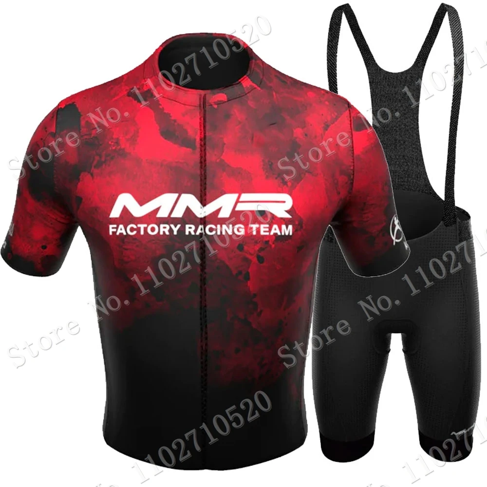 

MMR Cycling Jersey 2023 Set Men Spain Red Short Clothing Team Bike Shirts Bicycle Suit Bib Shorts MTB Wear Ropa Maillot Ciclismo